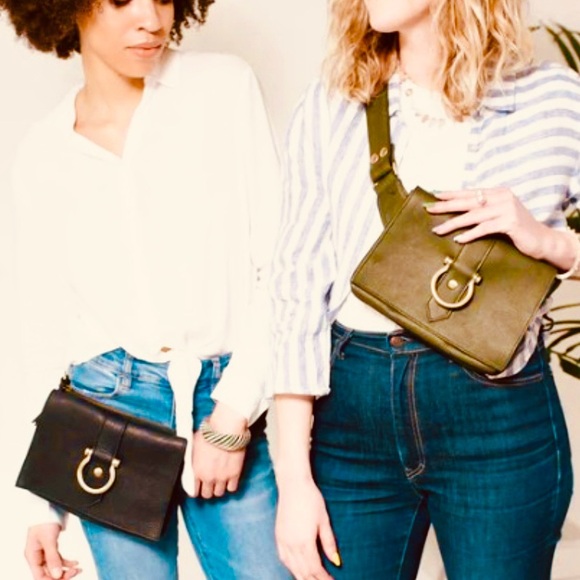 Sapahn Sarah Ann Crossbody Belt Bag Brown Leather